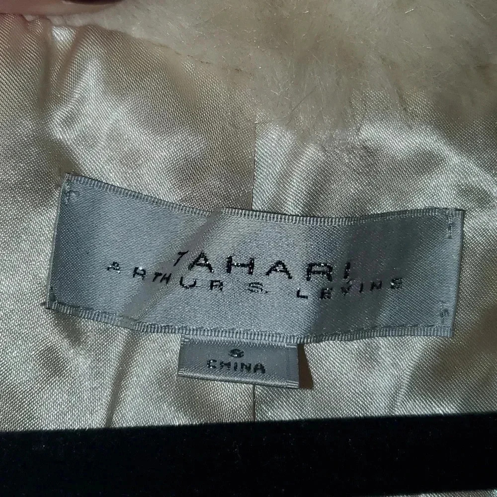 Tahari ASL Women's Faux-Fur Topper Jacket  Champagne Gold Size Small NWT - Picture 4 of 8